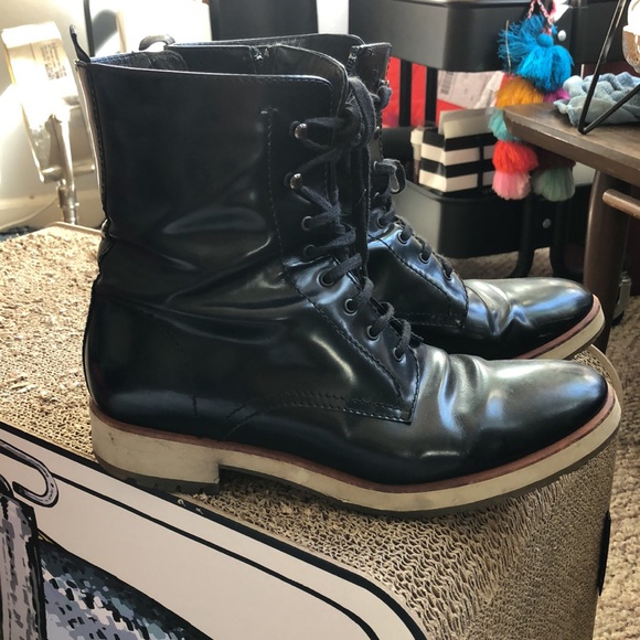 Aquatalia by Marvin k navy combat boots with zip - Picture 2 of 7